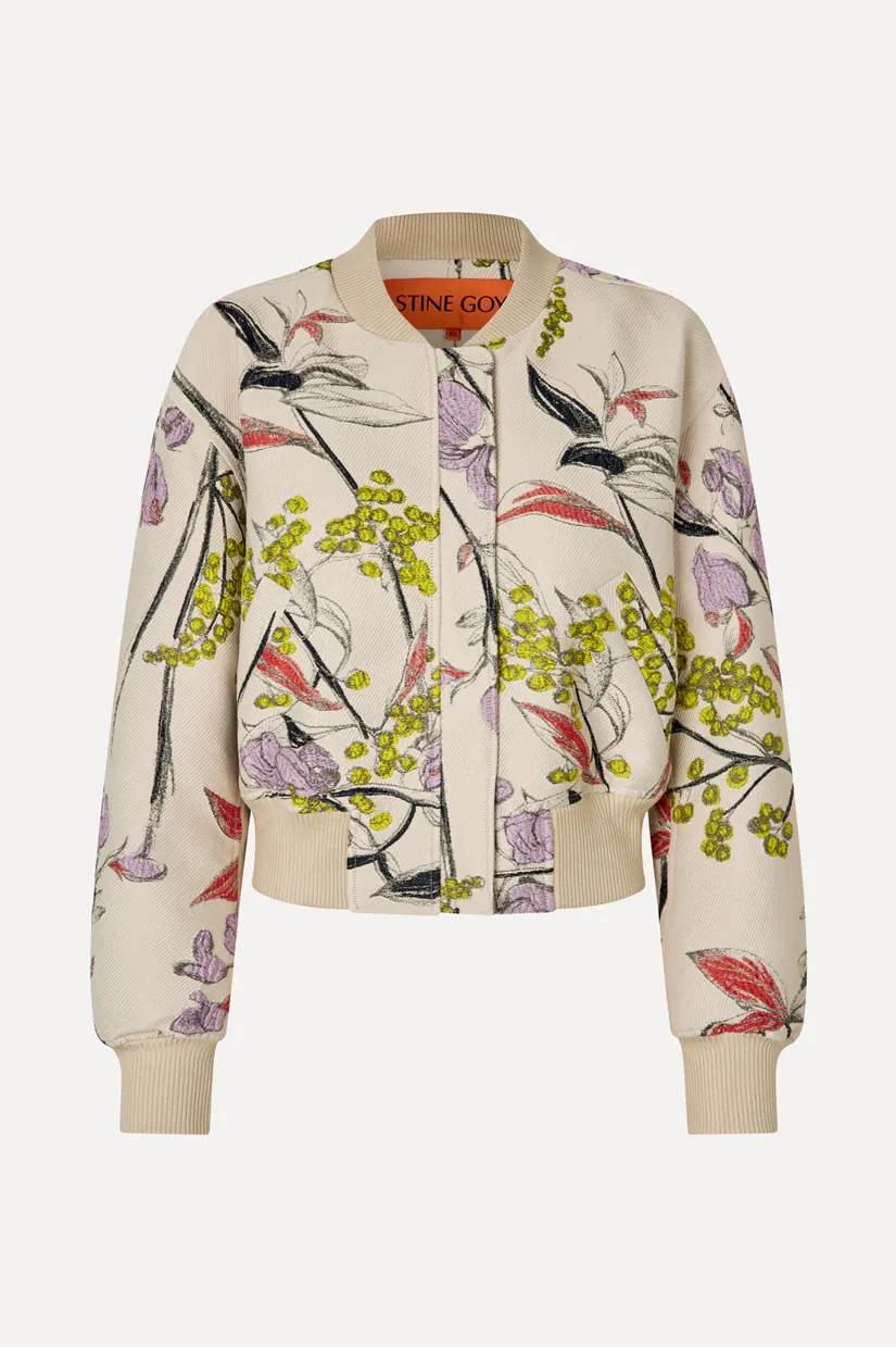 Stine Goya Cropped Drop Shoulder Bomber - Spring Mimosa