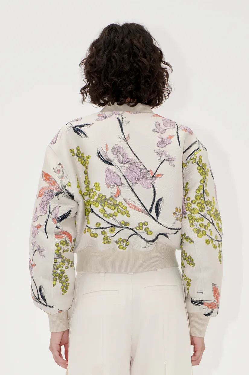 Stine Goya Cropped Drop Shoulder Bomber - Spring Mimosa