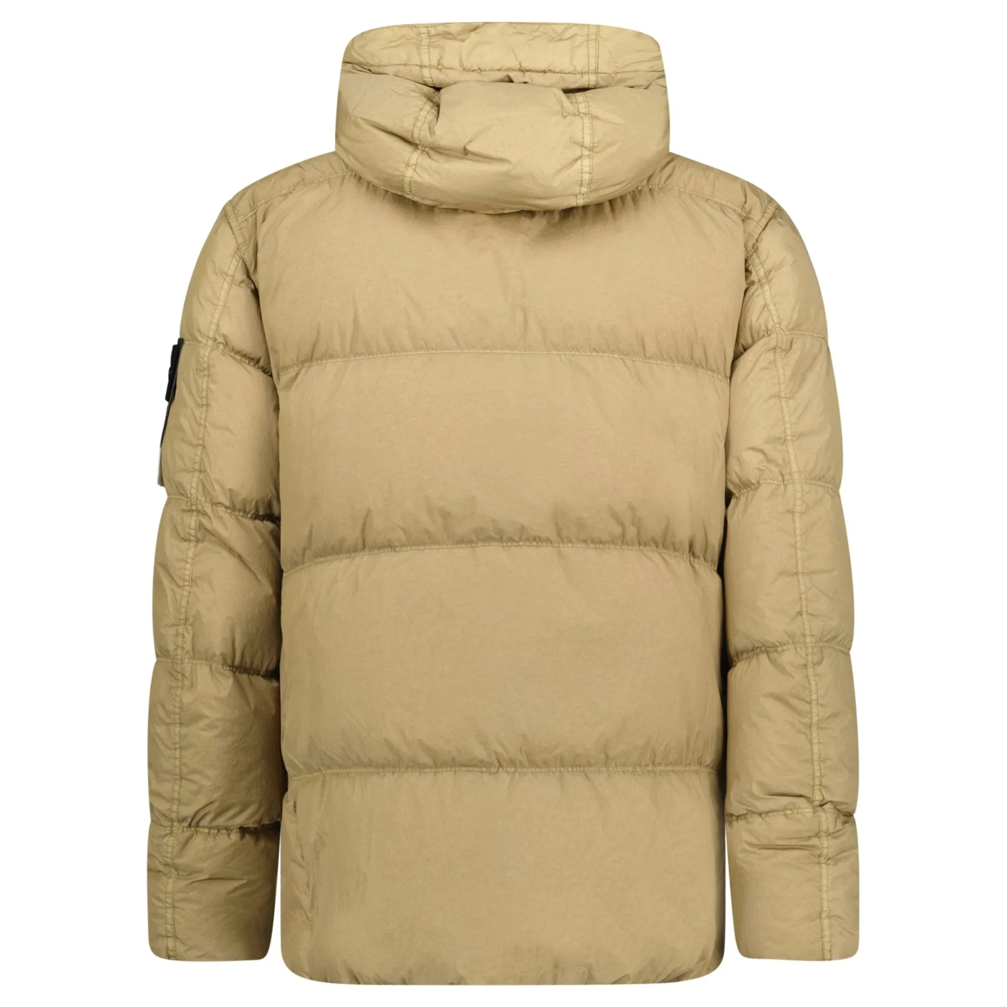 STONE ISLAND CRINKLE REPS HOODED DOWN JACKET BISCUIT