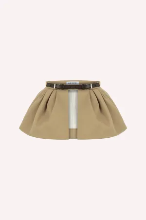 Structured Skirt Belt with Leather Buckle