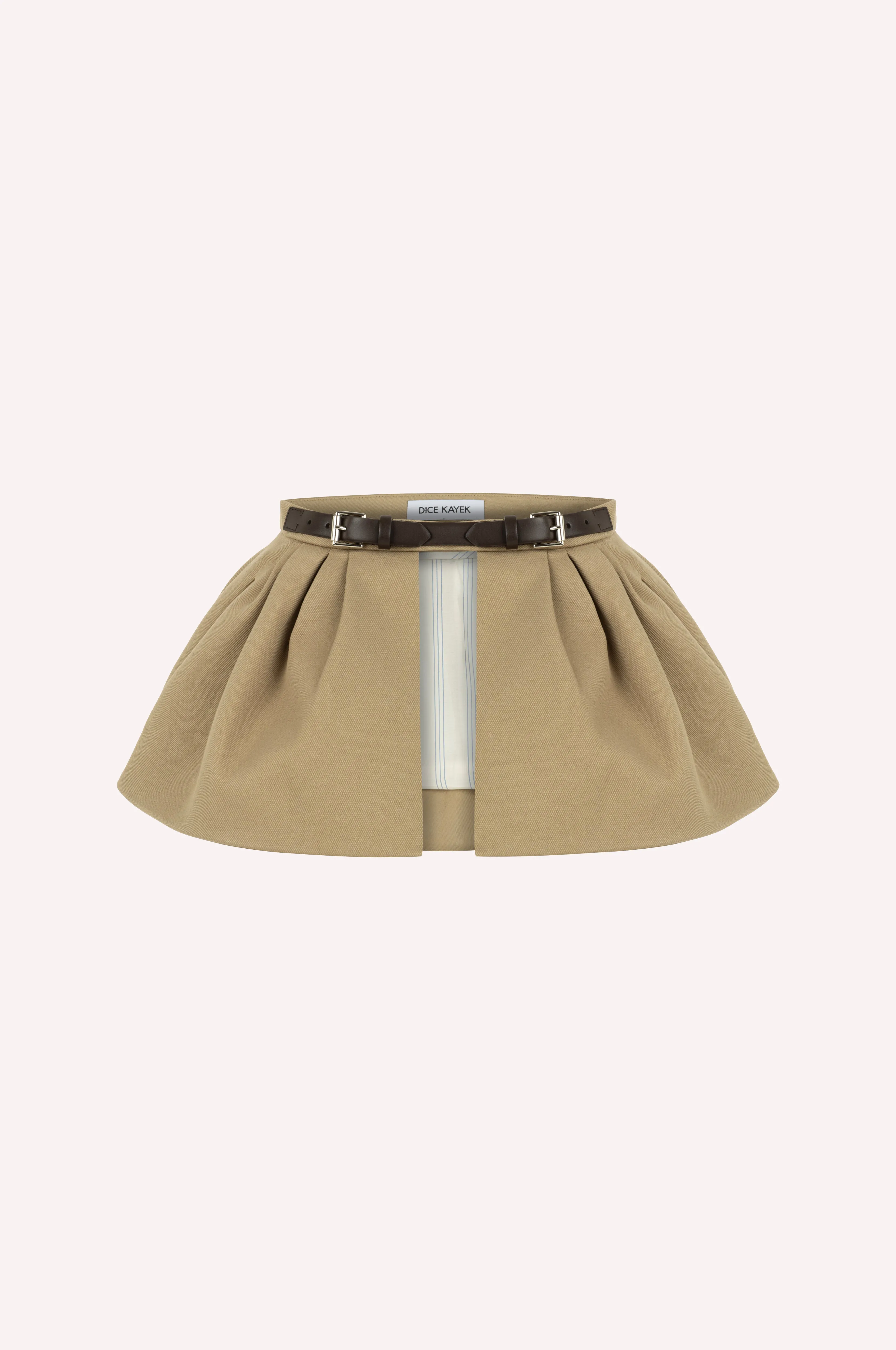 Structured Skirt Belt with Leather Buckle