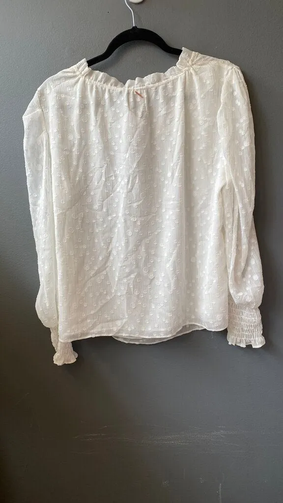 Swiss Dot Tassel Blouse