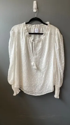 Swiss Dot Tassel Blouse