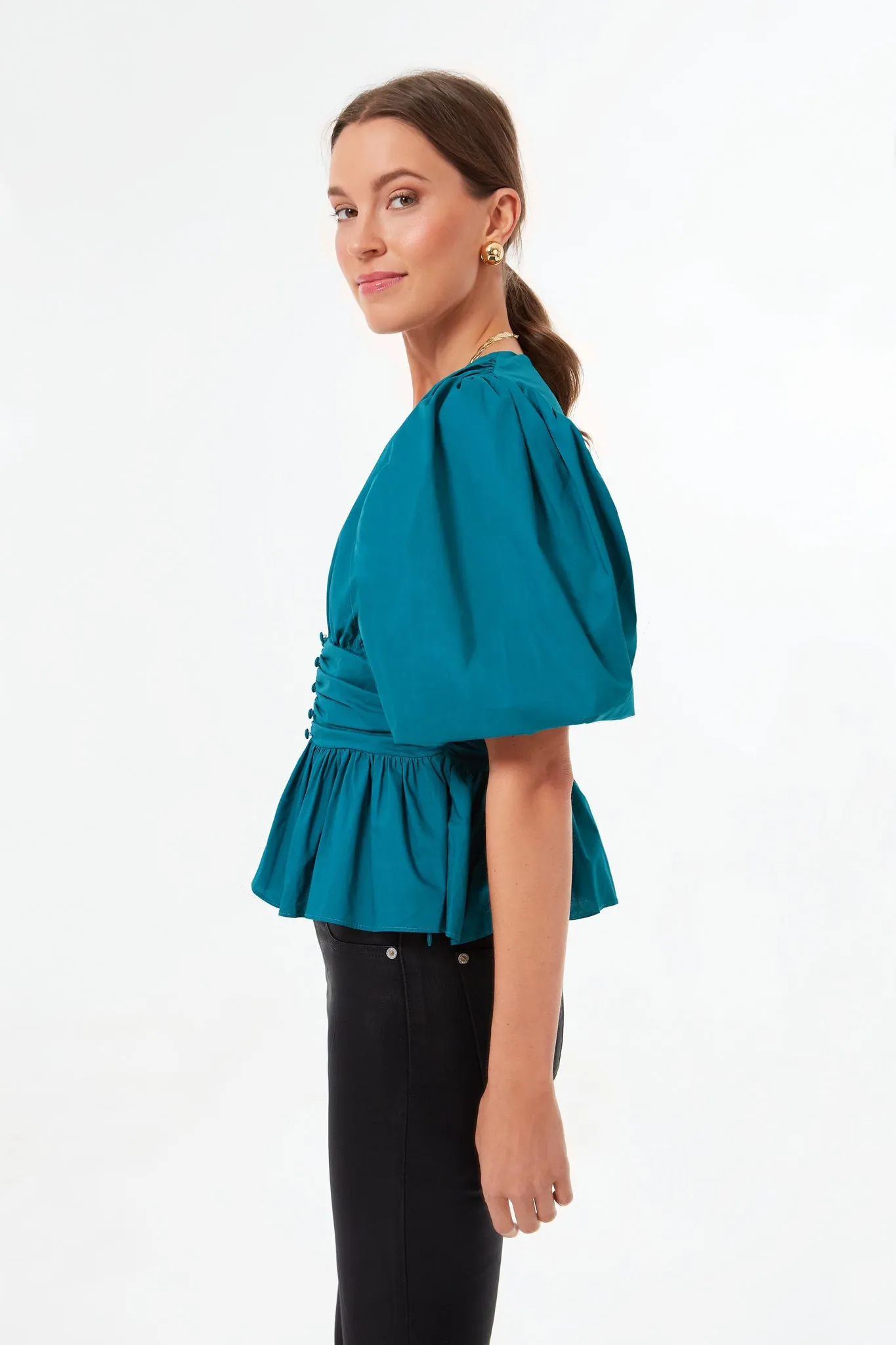 Teal Millie Blouse