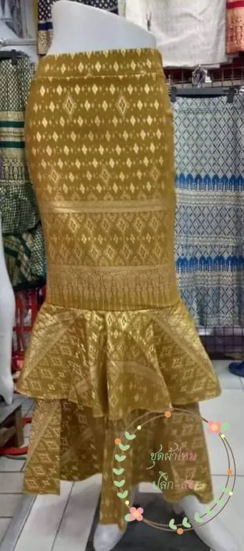 Thai Fish Tail Style Skirt, 18 Colors, Size 26"-36" & Hip 32"-44", Drop 39" Thai Wrap Skirt Pattern