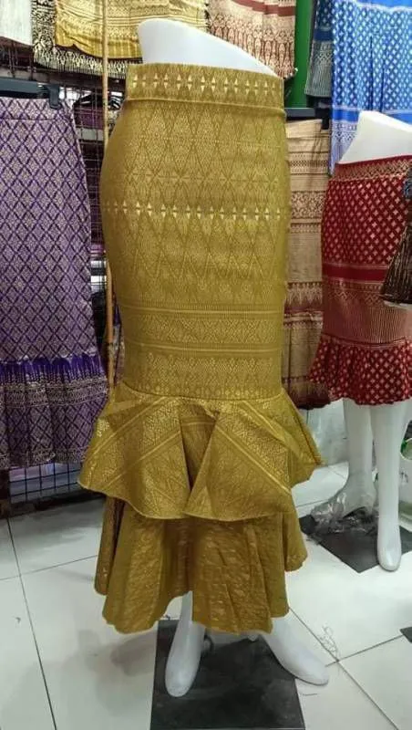 Thai Fish Tail Style Skirt, 18 Colors, Size 26"-36" & Hip 32"-44", Drop 39" Thai Wrap Skirt Pattern