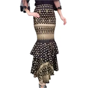 Thai Fish Tail Style Skirt, 18 Colors, Size 26"-36" & Hip 32"-44", Drop 39" Thai Wrap Skirt Pattern