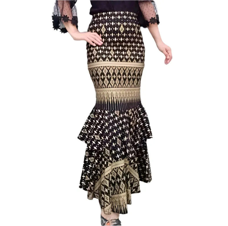 Thai Fish Tail Style Skirt, 18 Colors, Size 26"-36" & Hip 32"-44", Drop 39" Thai Wrap Skirt Pattern