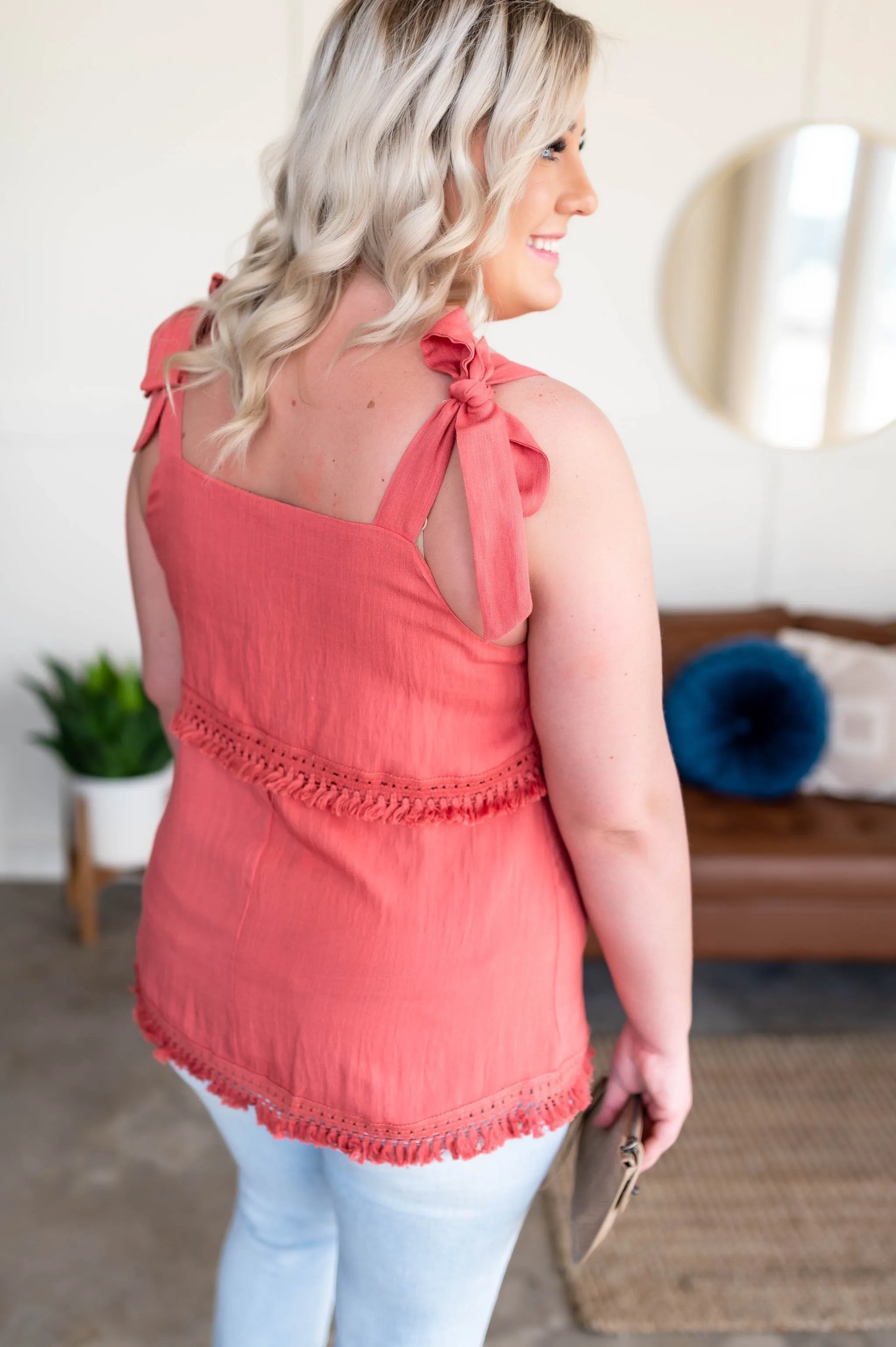 The Show Must Go On Sleeveless Top In Begonia