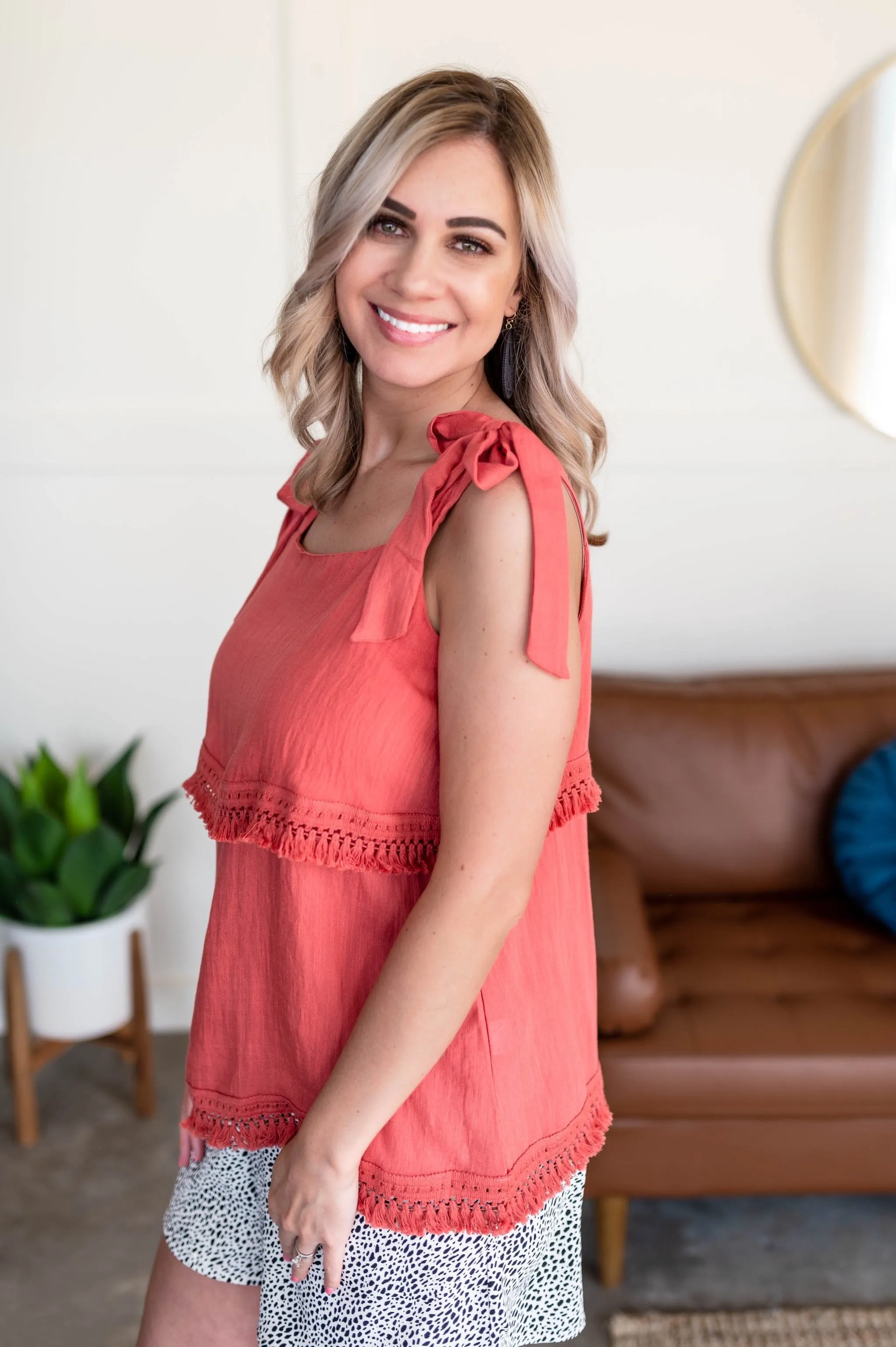 The Show Must Go On Sleeveless Top In Begonia