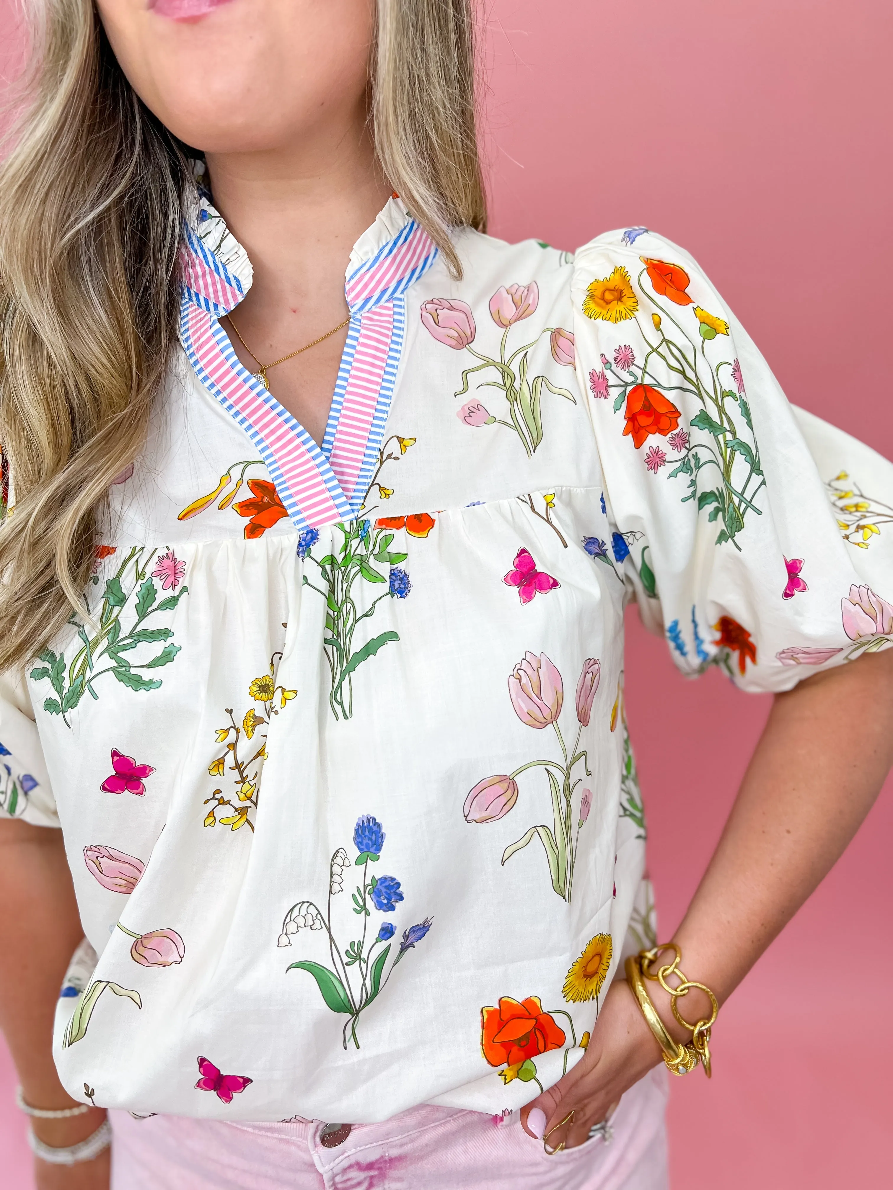 [THML] Meadow Grace Blouse - Cream