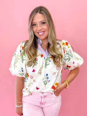 [THML] Meadow Grace Blouse - Cream