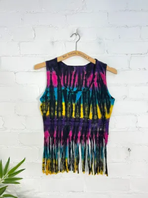 Tie Dye Sleeveless Tassel Top