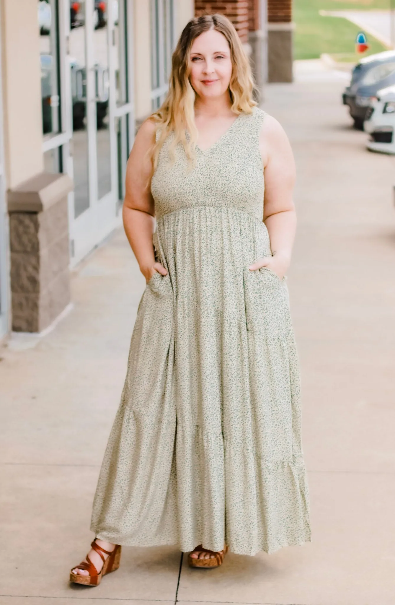 Tiny Blooms Smocked Maxi Dress