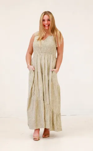 Tiny Blooms Smocked Maxi Dress