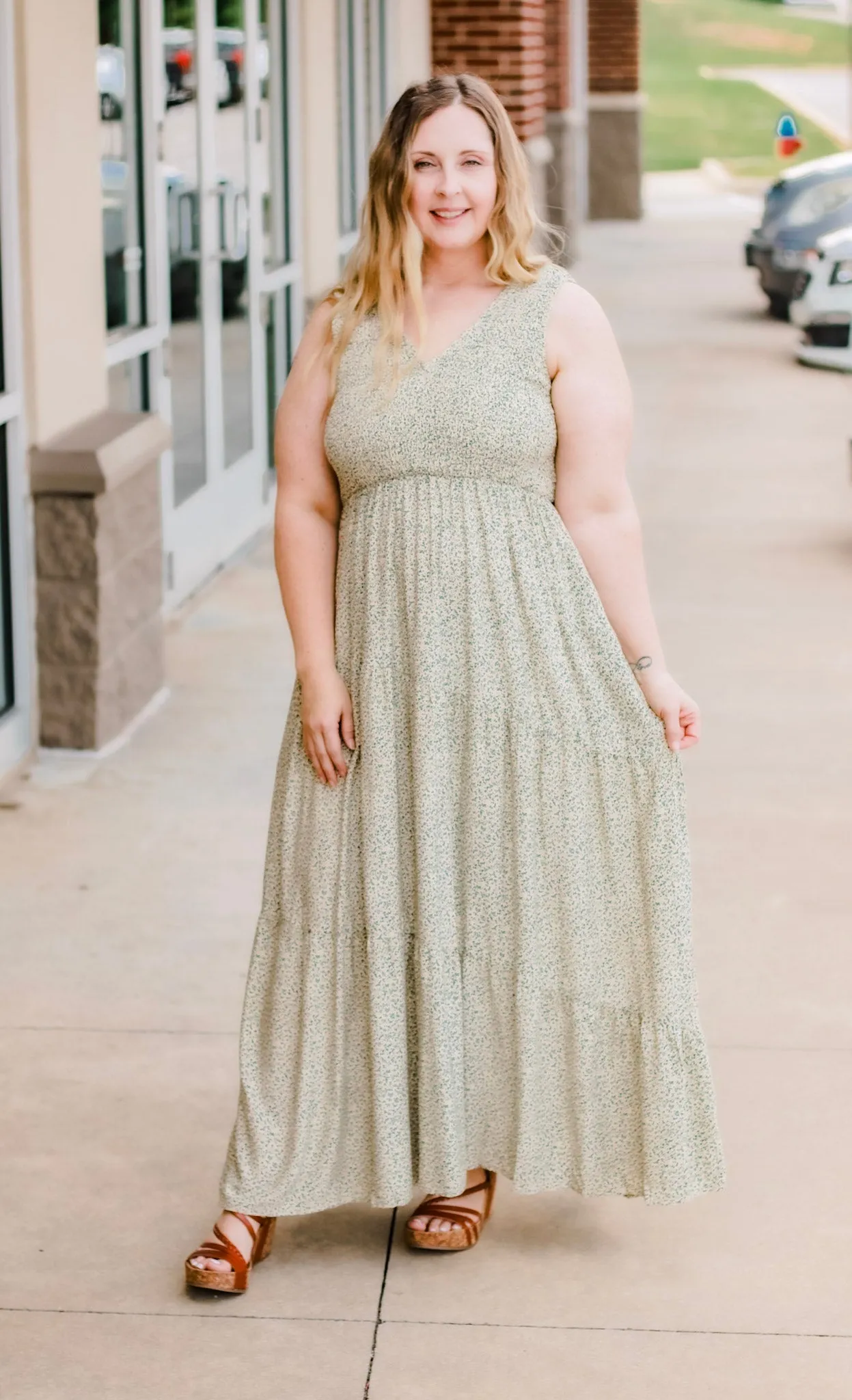Tiny Blooms Smocked Maxi Dress