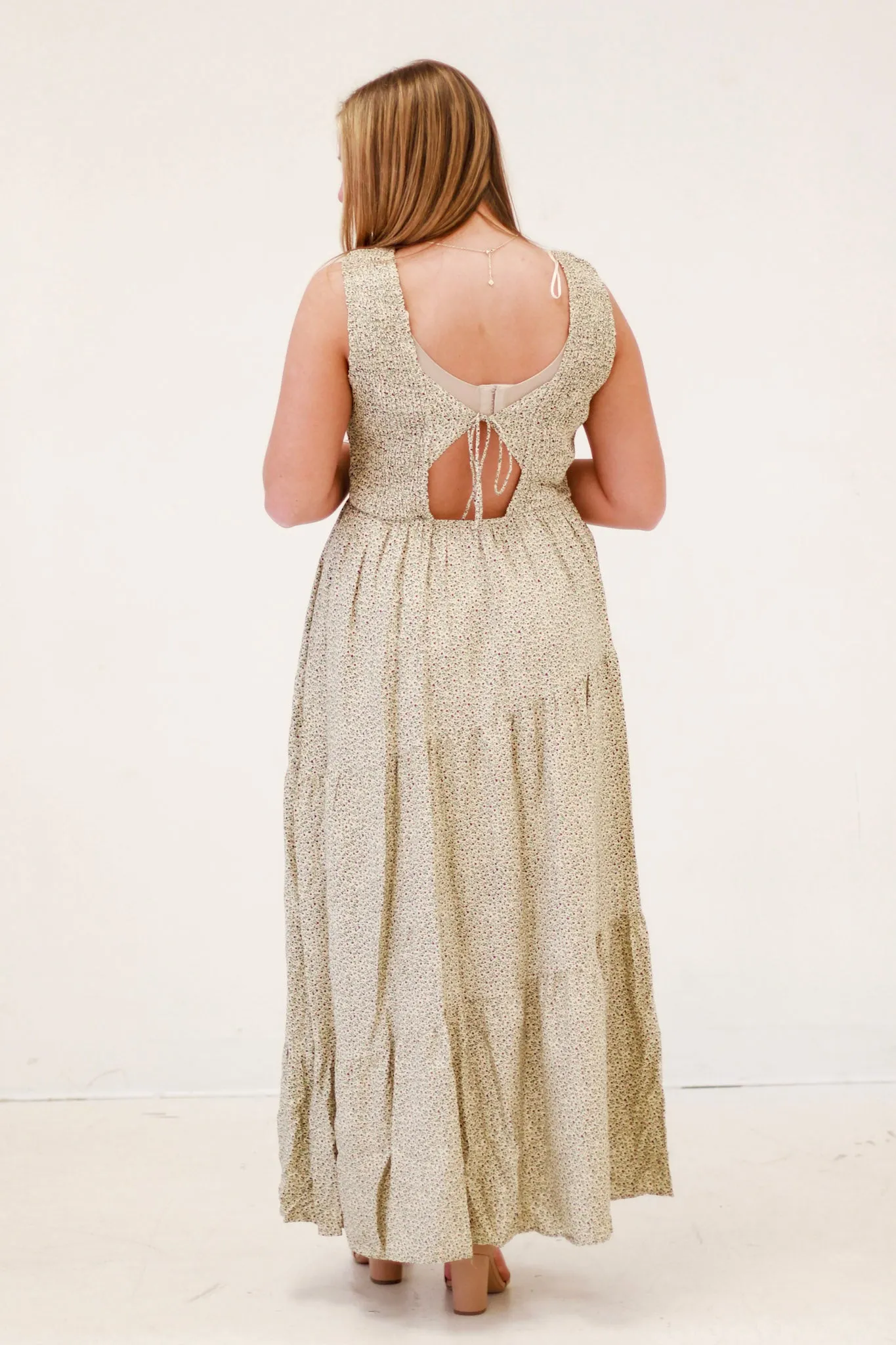Tiny Blooms Smocked Maxi Dress