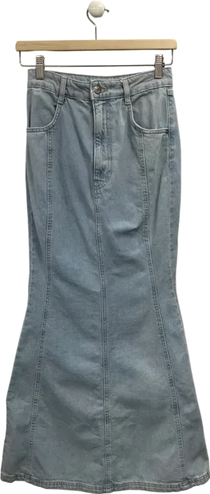 Topshop Blue Fishtail Fit Maxi Skirt UK 6