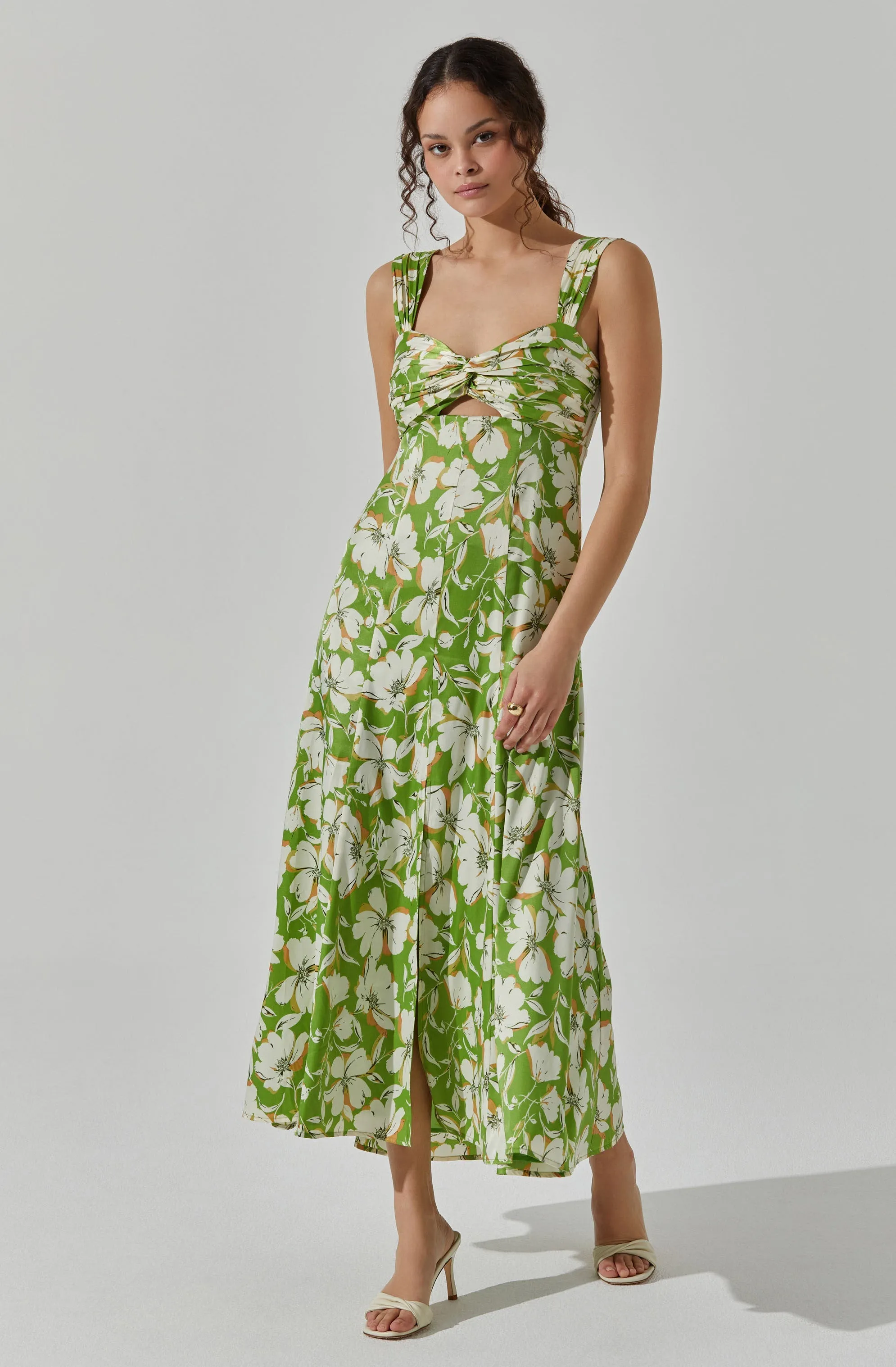 Twist Bust Midi Dress