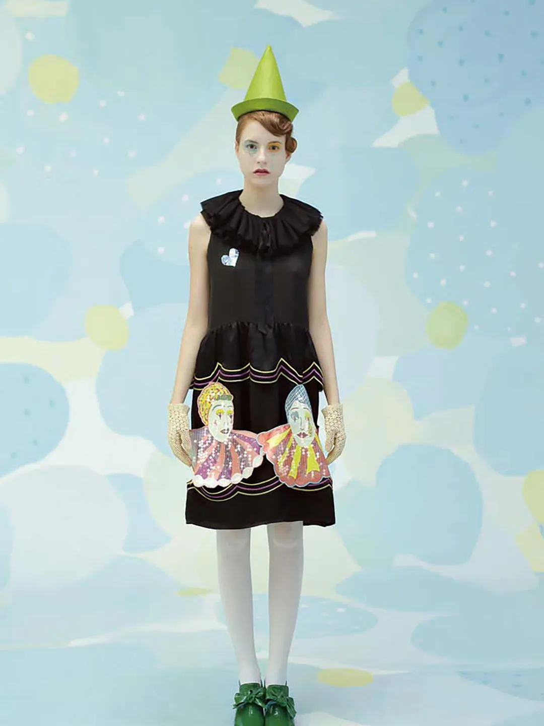 Unlogical Poem Pierolaf Collar Cutout Panel Black Dress