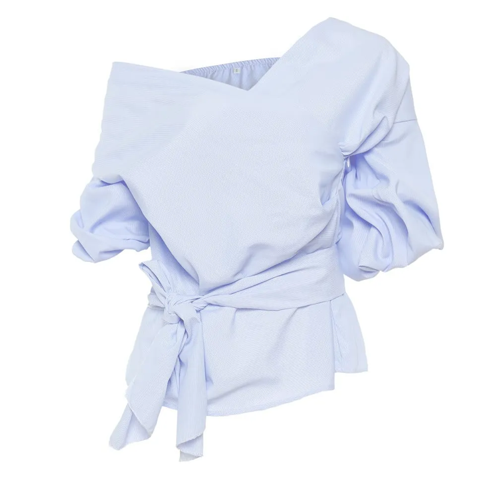 Valeria Short Blouse - Romantic Elegance & Crisscross Design
