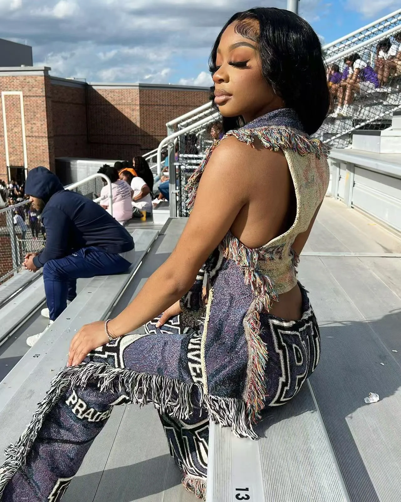 Vibrant Multi-Color Print Tassel Pants for Effortless Style