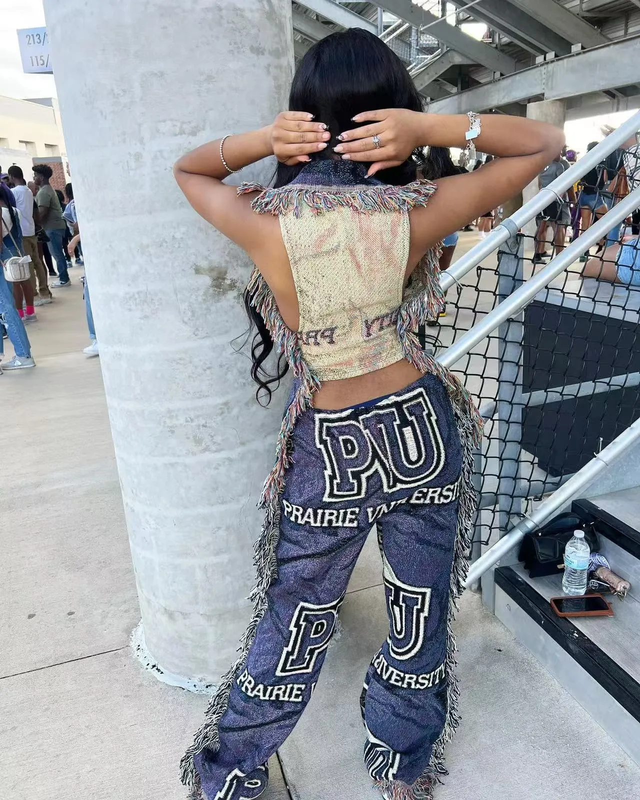 Vibrant Multi-Color Print Tassel Pants for Effortless Style