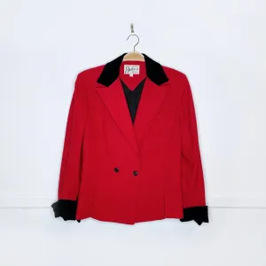 vintage 60s jules velvet trim wool jacket