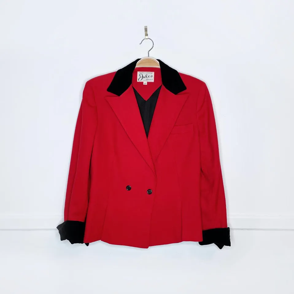 vintage 60s jules velvet trim wool jacket