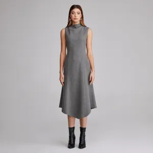 Virgin wool Asymmetric Midi Dress