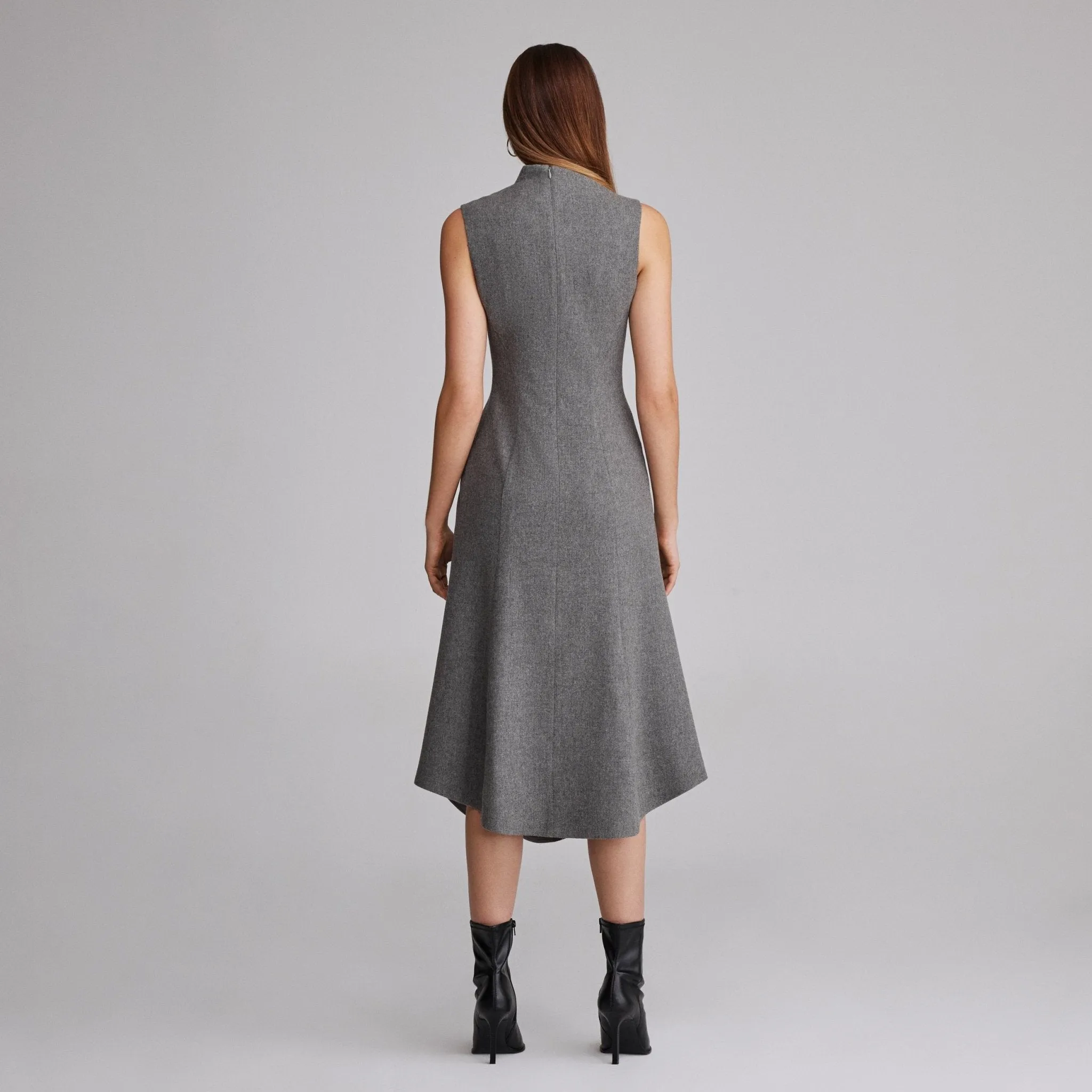 Virgin wool Asymmetric Midi Dress
