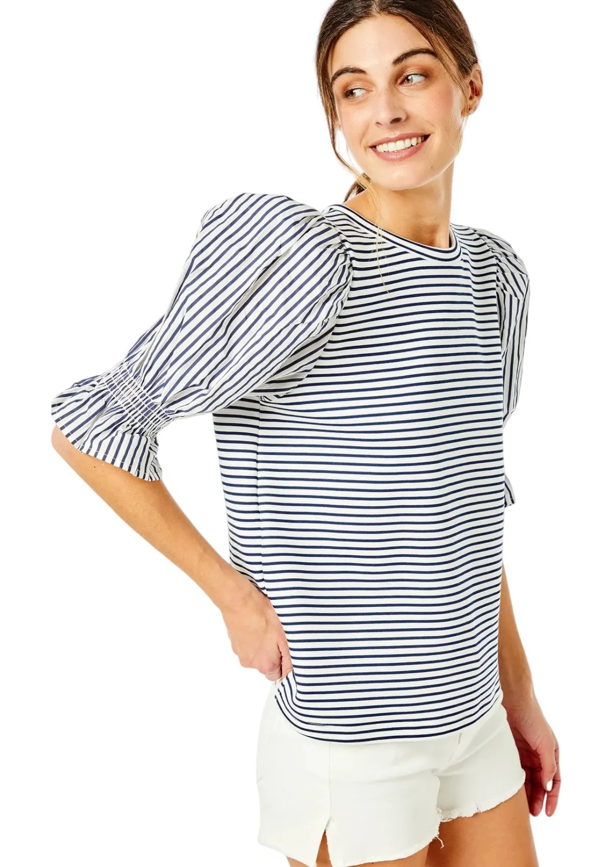 Wharf Top | Navy & White