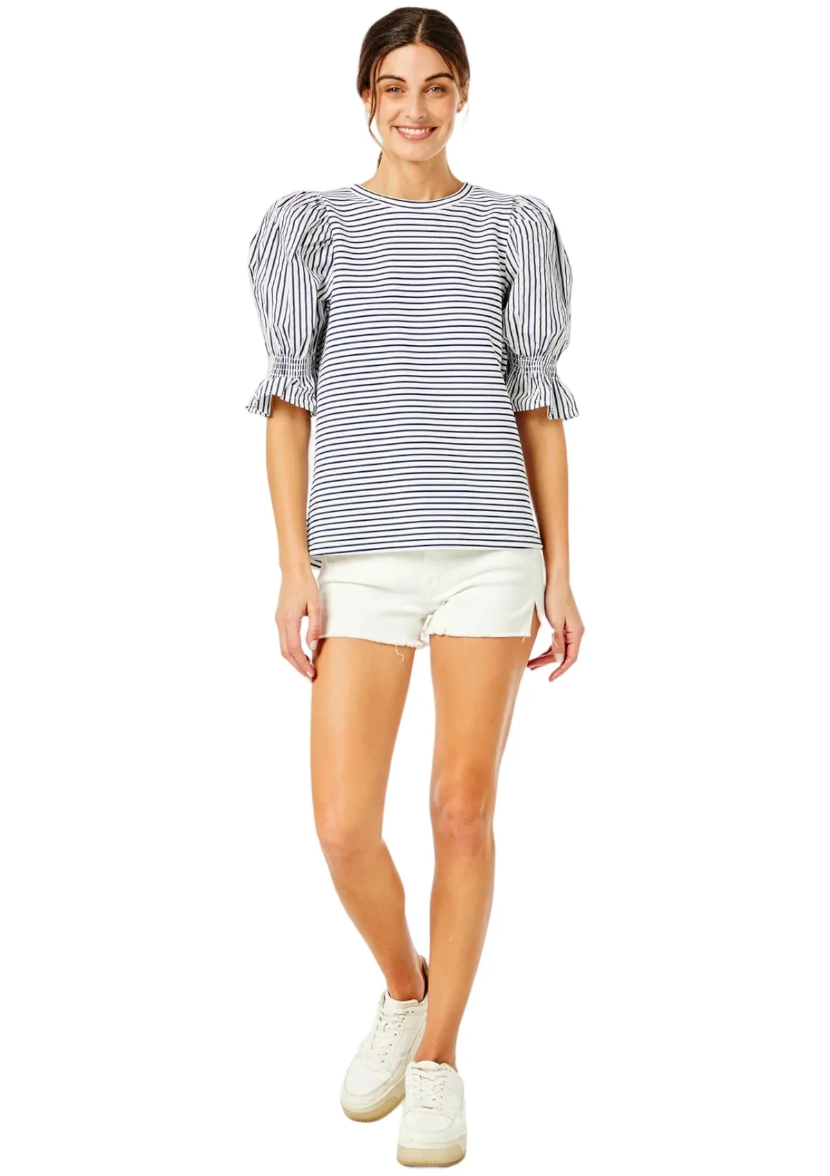 Wharf Top | Navy & White