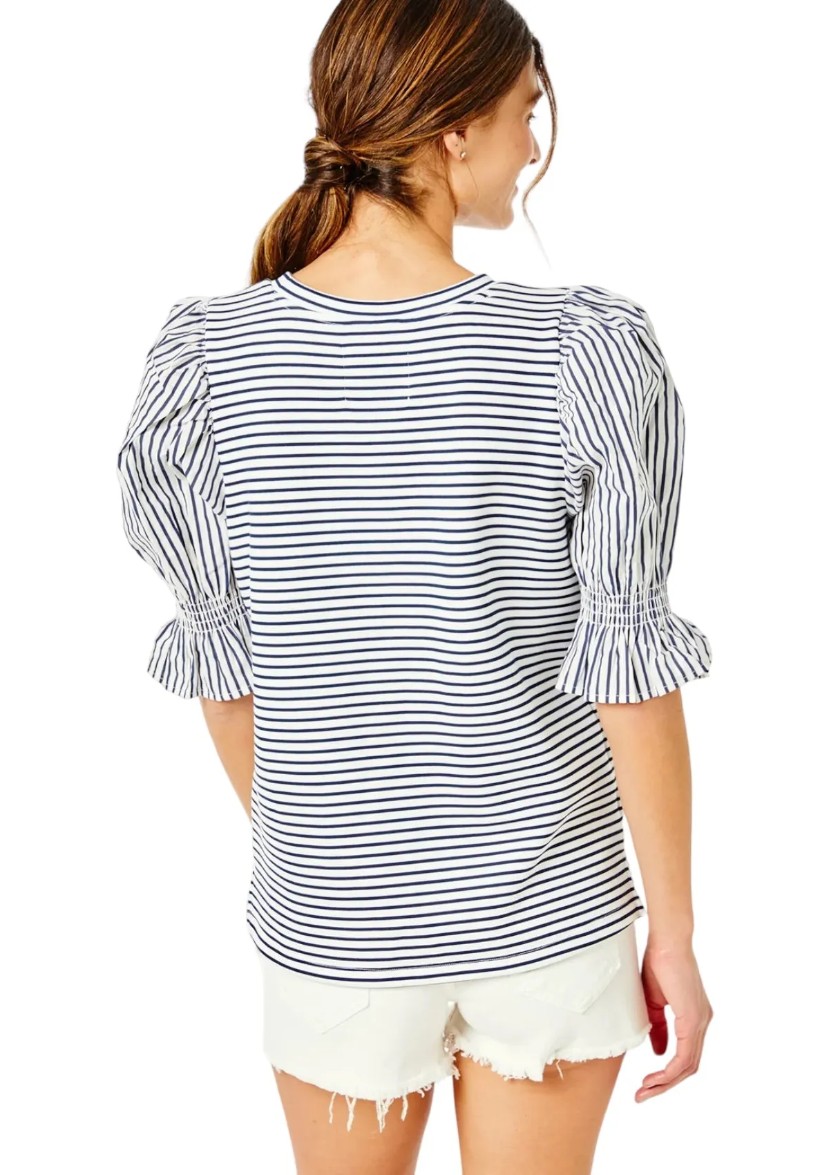 Wharf Top | Navy & White