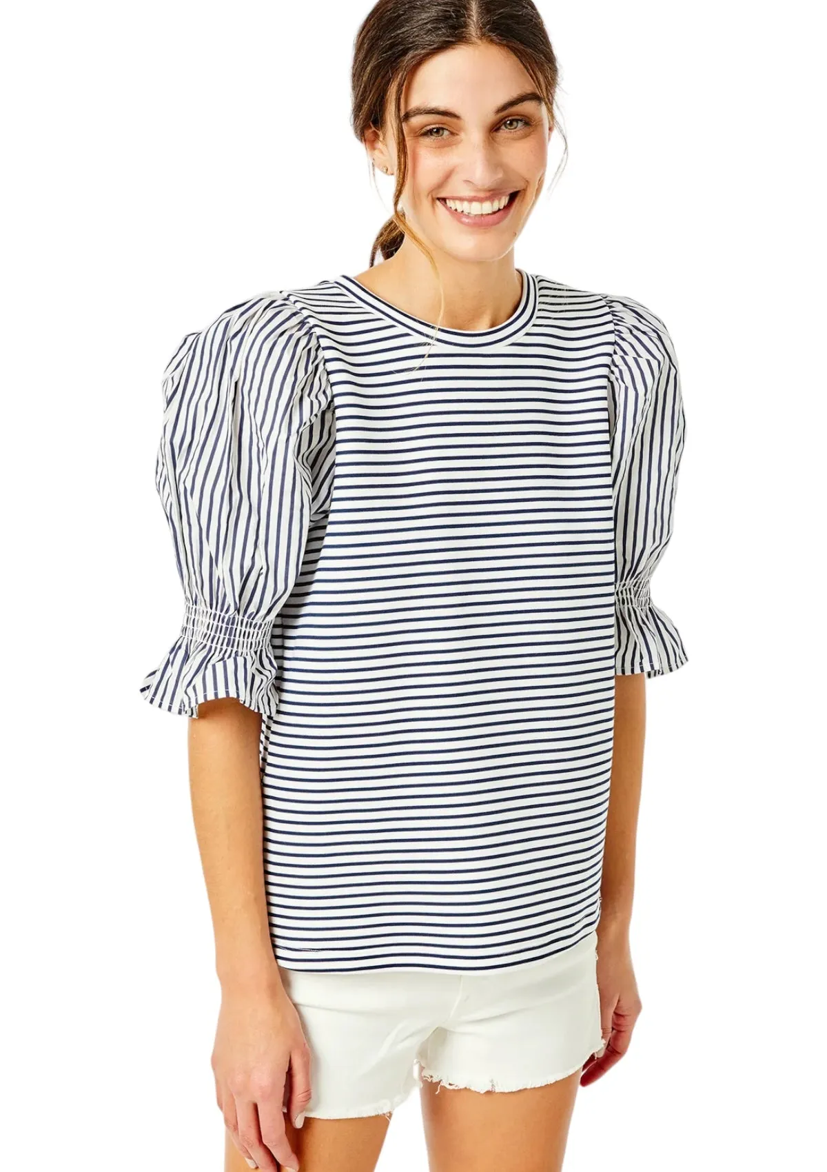 Wharf Top | Navy & White