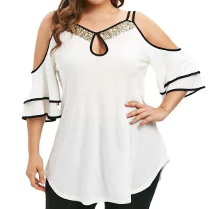 Women Blouse, Plus Size Blouse, Party Blouse, White