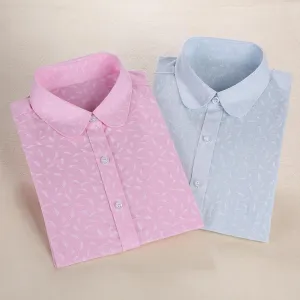 Women Cotton Linen Blouse Turn-down Collar Long Sleeve Printed Shirts Women Tops And Blouses Fashion Clothings