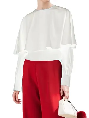 Women Fake Cloak T-shirt Pullover Tops