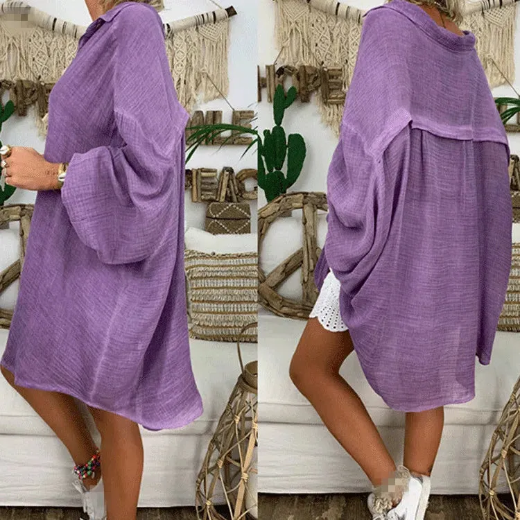 women's blouse long sleeve blouses patchwork fashion solid color