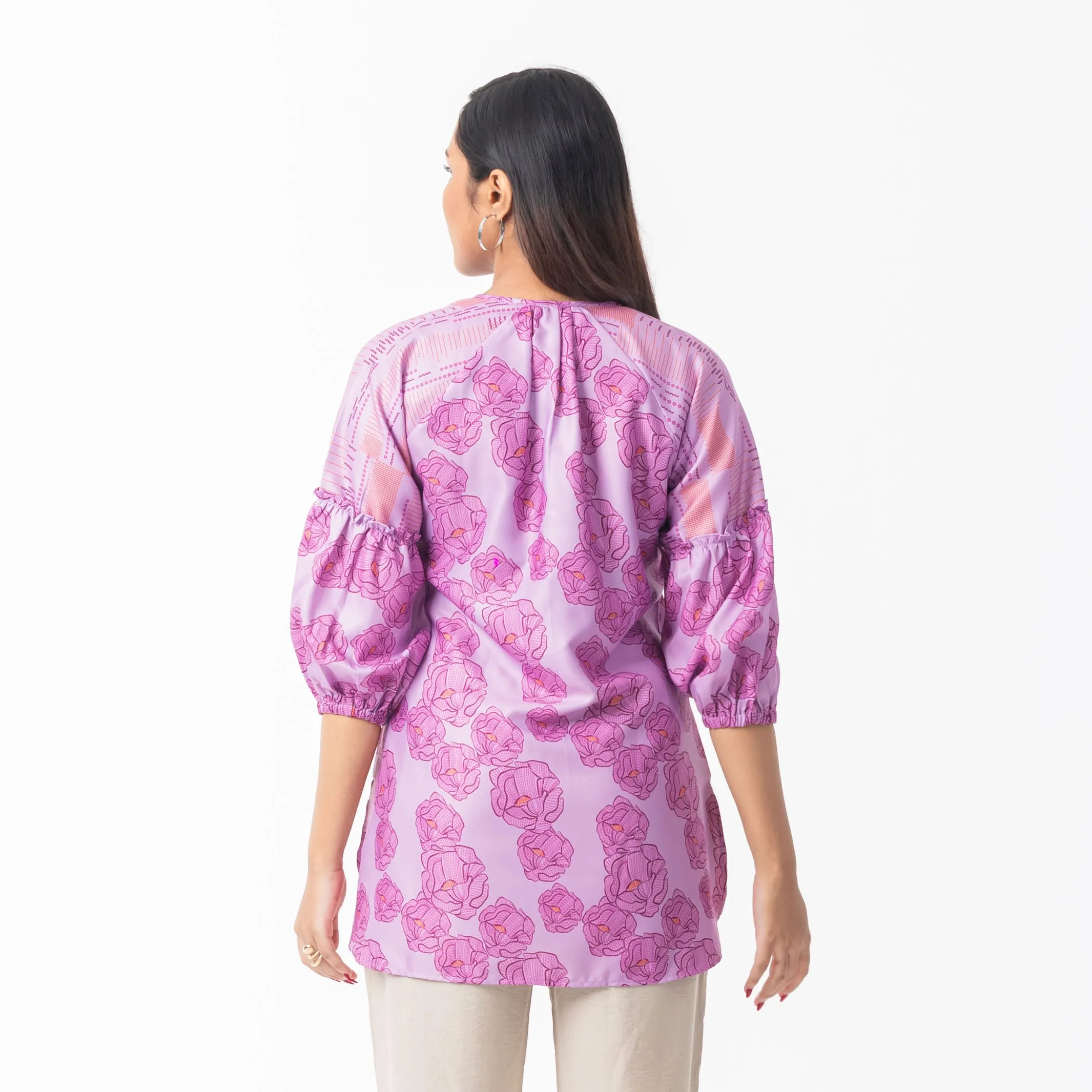 Womens Lavender Ethnic Top