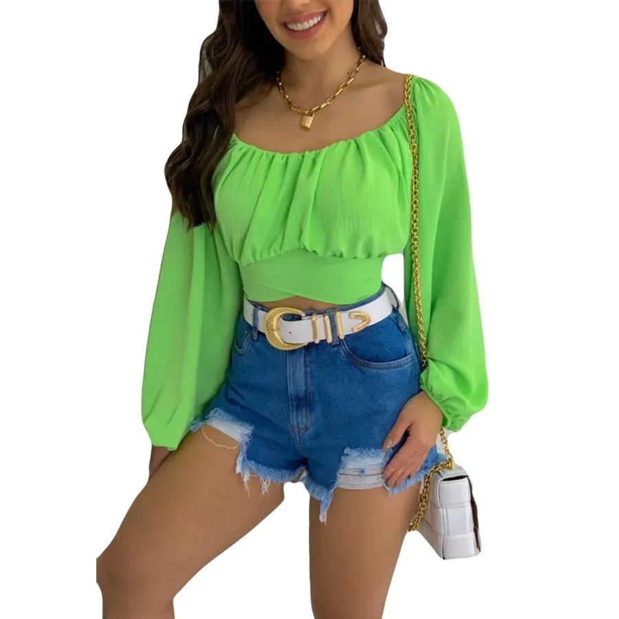 women's long sleeve blouses patchwork streetwear solid color