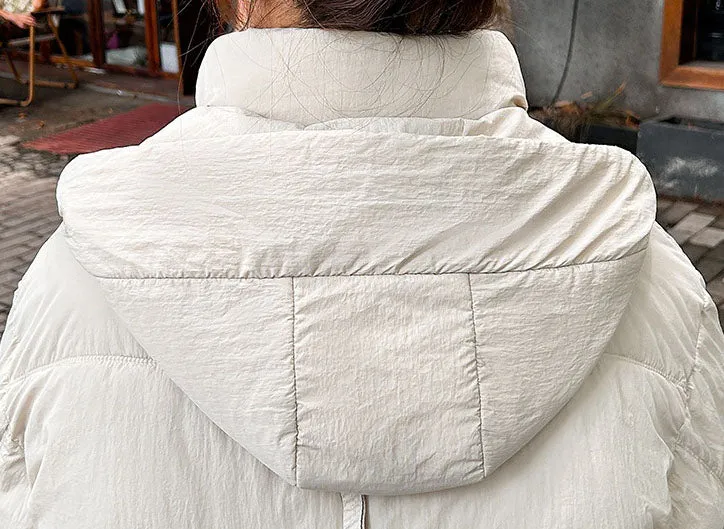 Women's Quilted Puffer Jacket in Solid Color with Padded Comfort