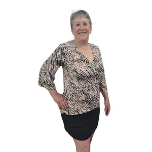 WOMEN'S LIVV TOP BELL SLEEVE FALL ABSTRACT