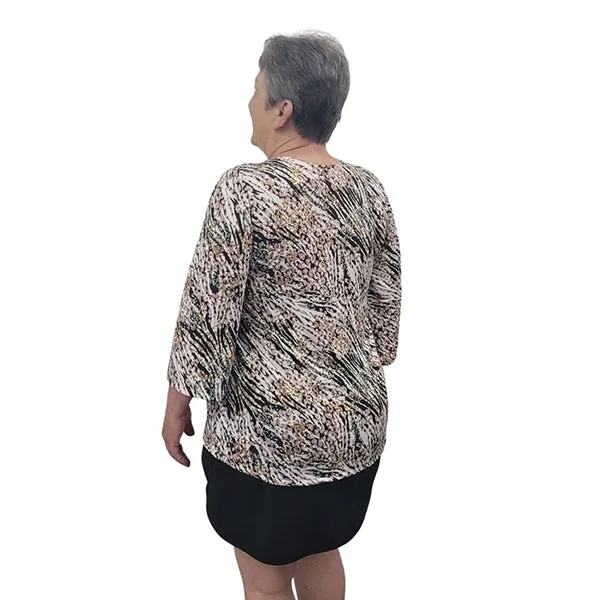 WOMEN'S LIVV TOP BELL SLEEVE FALL ABSTRACT
