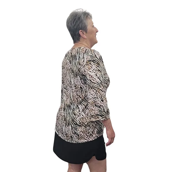 WOMEN'S LIVV TOP BELL SLEEVE FALL ABSTRACT