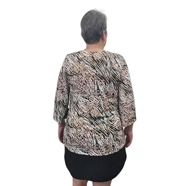 WOMEN'S LIVV TOP BELL SLEEVE FALL ABSTRACT