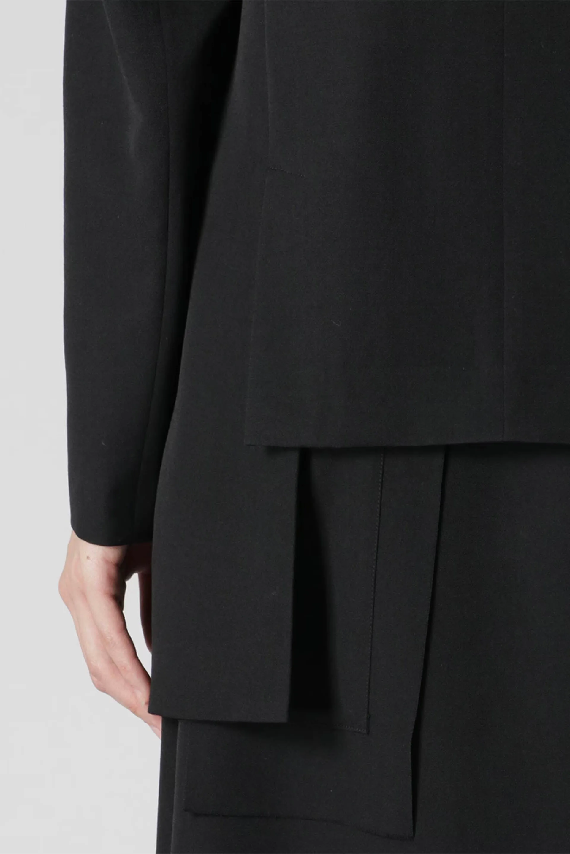 Wool Gabardine Left Slit Detail Jacket