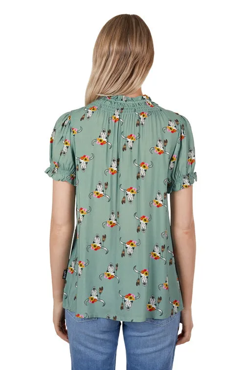 WRANGLER WOMENS ASTRID BLOUSE (KHAKI)