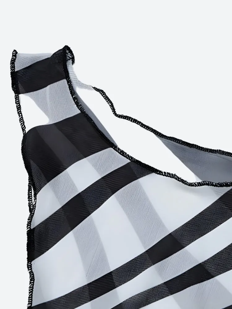 Y2K Zebra Cut Out Maxi Dress