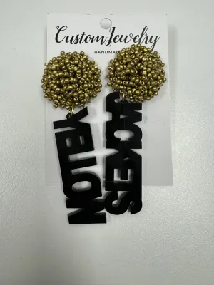 Yellow Jackets Beaded Earrings